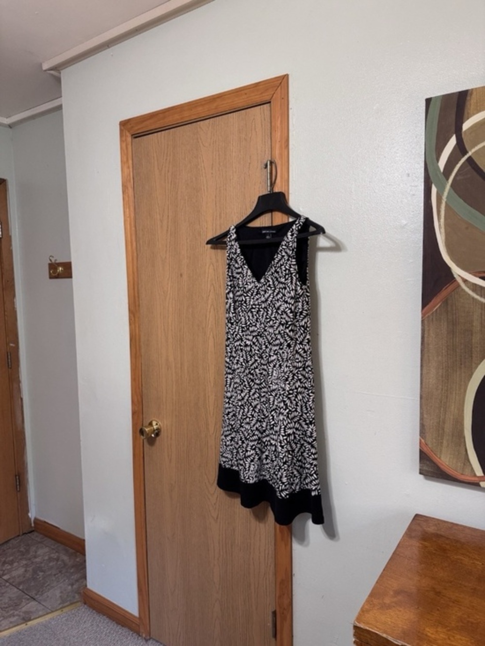 American Living Size 4 w/Leaf Print Sleeveless Knee-Length A-Line Dress - EUC